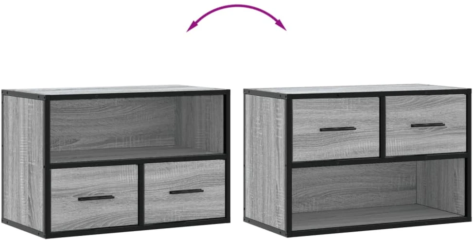 TV staliukas Televizoriaus spintelė, pilka, 60x31x39,5cm, mediena ir metalas