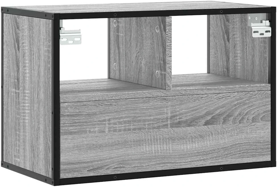 TV staliukas Televizoriaus spintelė, pilka, 60x31x39,5cm, mediena ir metalas