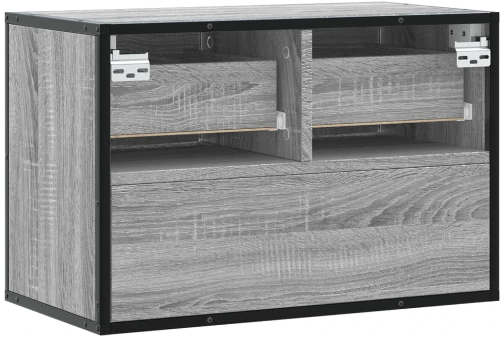 TV staliukas Televizoriaus spintelė, pilka, 60x31x39,5cm, mediena ir metalas