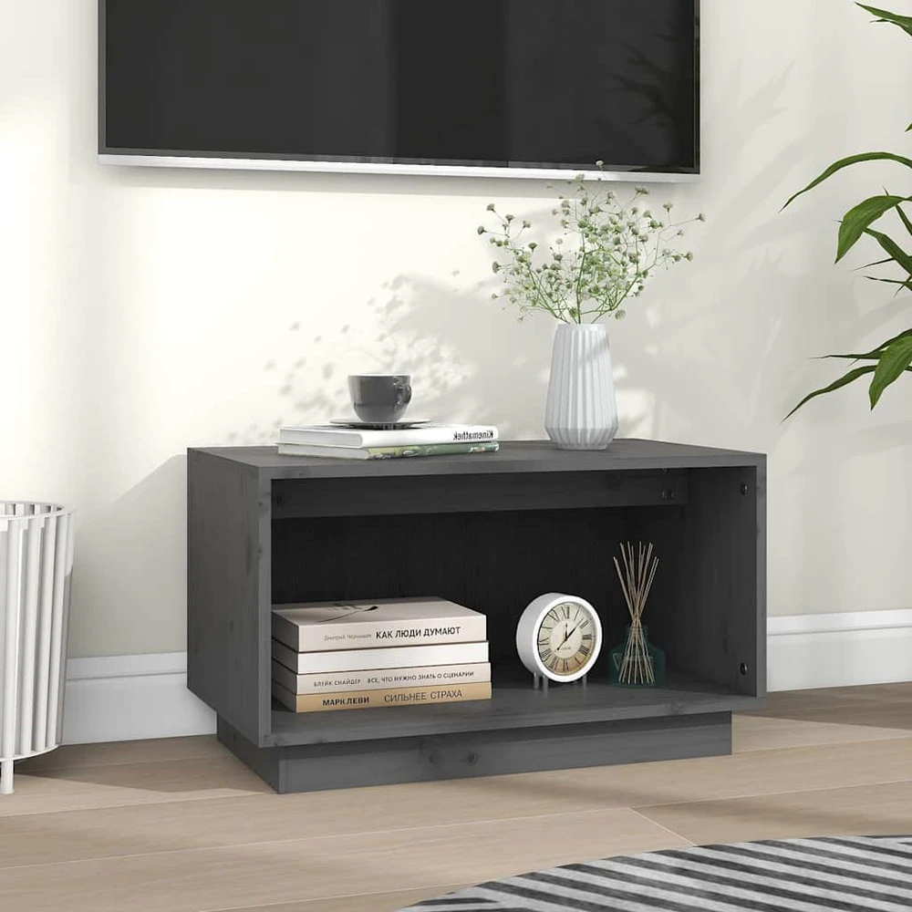 TV staliukas Televizoriaus spintelė, pilka, 60x35x35cm, pušies masyvas