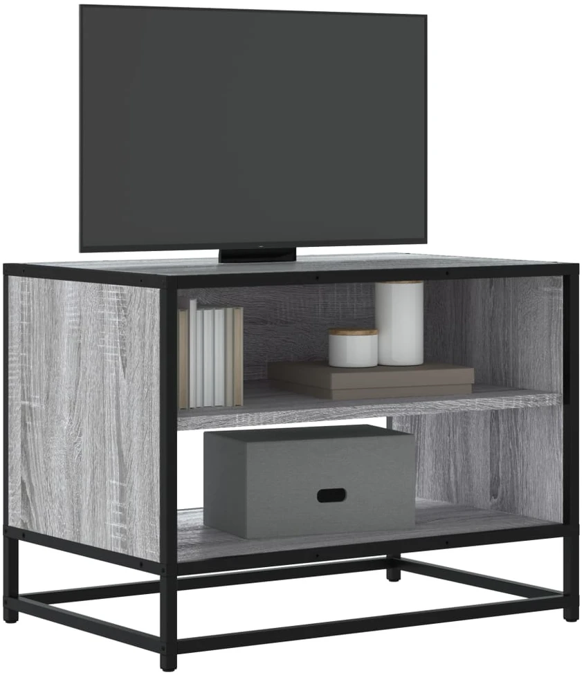 TV staliukas Televizoriaus spintelė, pilka, 61x40x46cm, mediena ir metalas