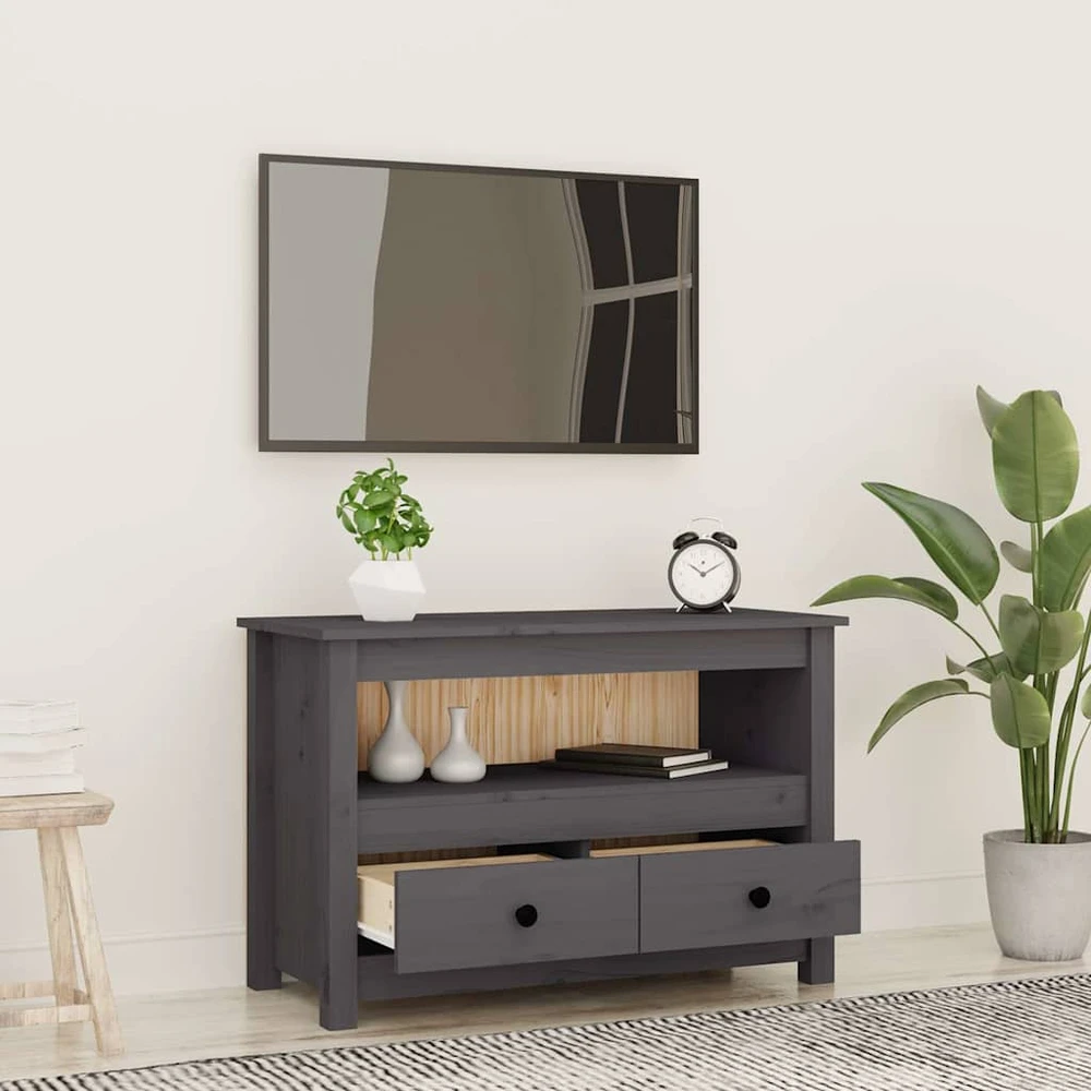 TV staliukas Televizoriaus spintelė, pilka, 79x35x52cm, pušies masyvas