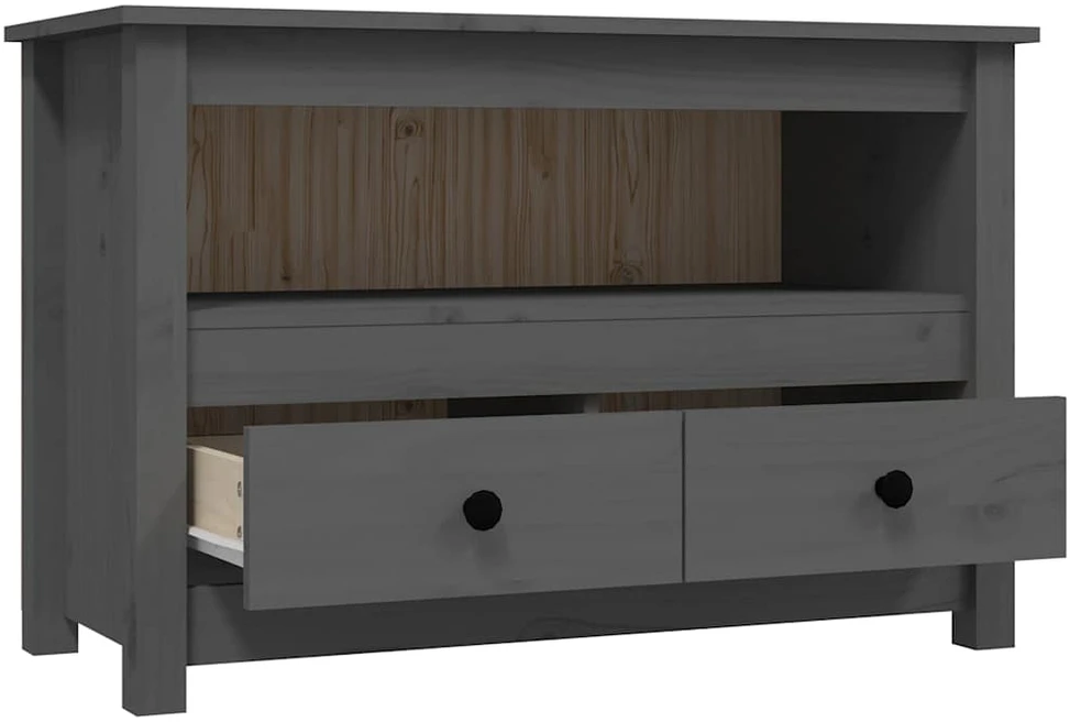 TV staliukas Televizoriaus spintelė, pilka, 79x35x52cm, pušies masyvas