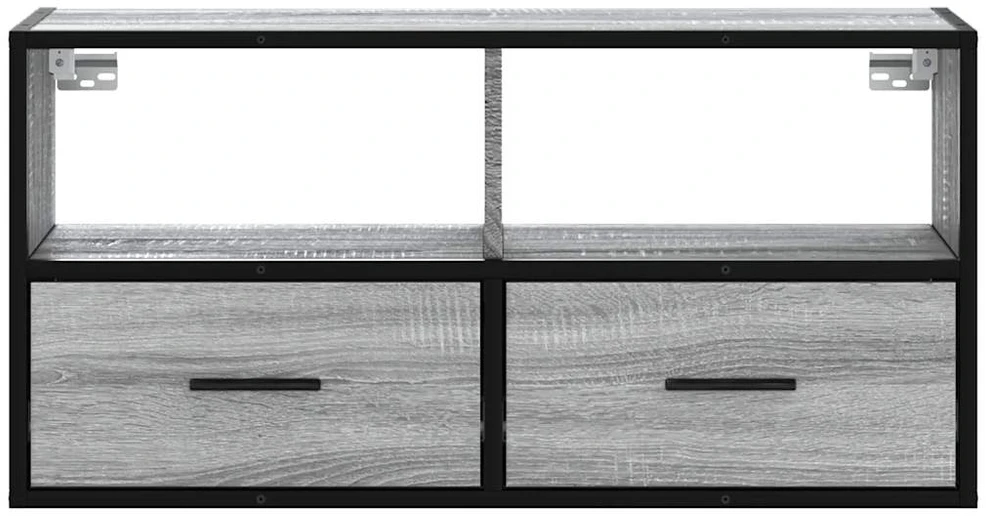 TV staliukas Televizoriaus spintelė, pilka, 80x31x39,5cm, mediena ir metalas