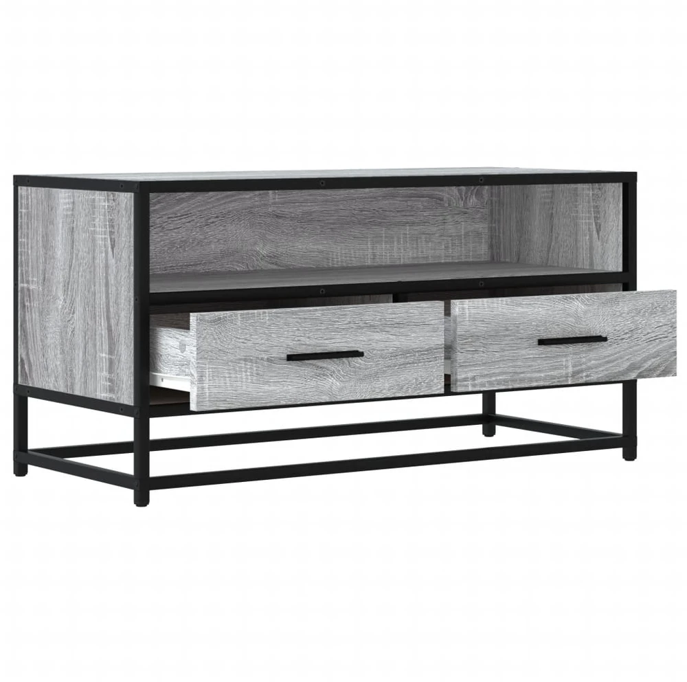 TV staliukas Televizoriaus spintelė, pilka, 80x34,5x40cm, mediena ir metalas