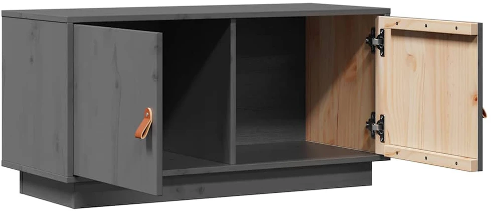 TV staliukas Televizoriaus spintelė, pilka, 80x34x40cm, pušies masyvas