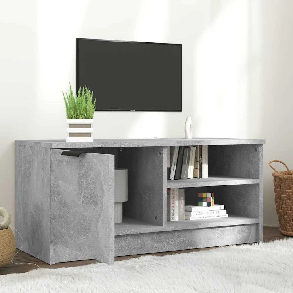 TV staliukas Televizoriaus spintelė, pilka, 80x35x36,5cm, apdirbta mediena