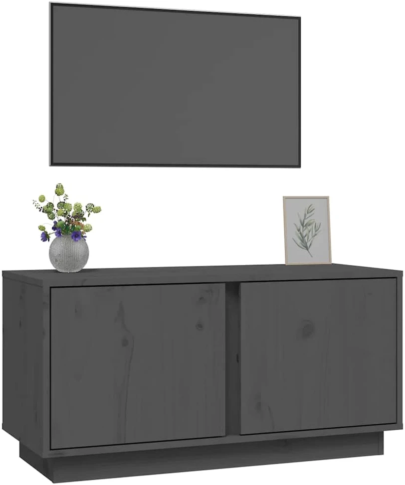 TV staliukas Televizoriaus spintelė, pilka, 80x35x40,5cm, pušies masyvas