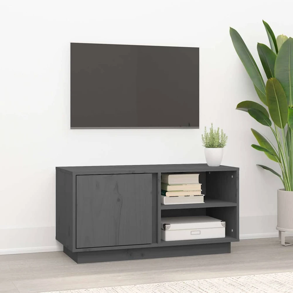 TV staliukas Televizoriaus spintelė, pilka, 80x35x40,5cm, pušies masyvas