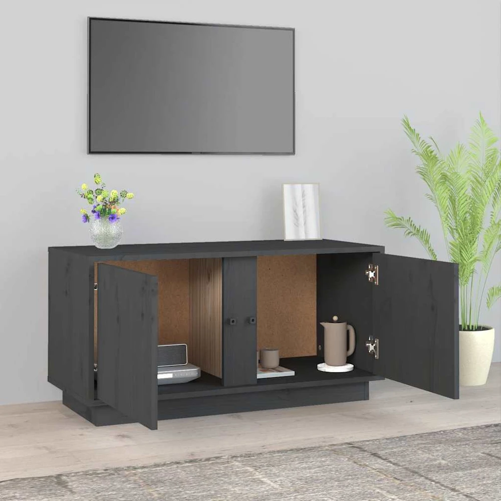 TV staliukas Televizoriaus spintelė, pilka, 80x35x40,5cm, pušies masyvas