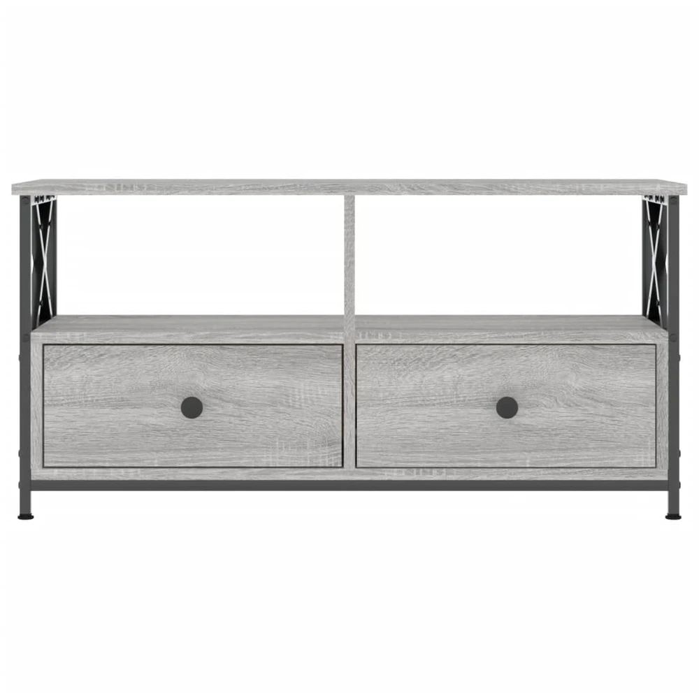 TV staliukas Televizoriaus spintelė, pilka, 90x33x45cm, mediena ir geležis