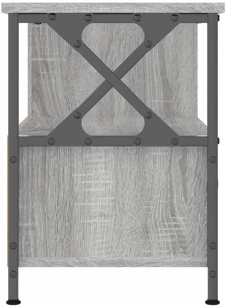 TV staliukas Televizoriaus spintelė, pilka, 90x33x45cm, mediena ir geležis