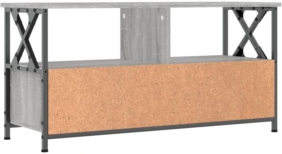 TV staliukas Televizoriaus spintelė, pilka, 90x33x45cm, mediena ir geležis