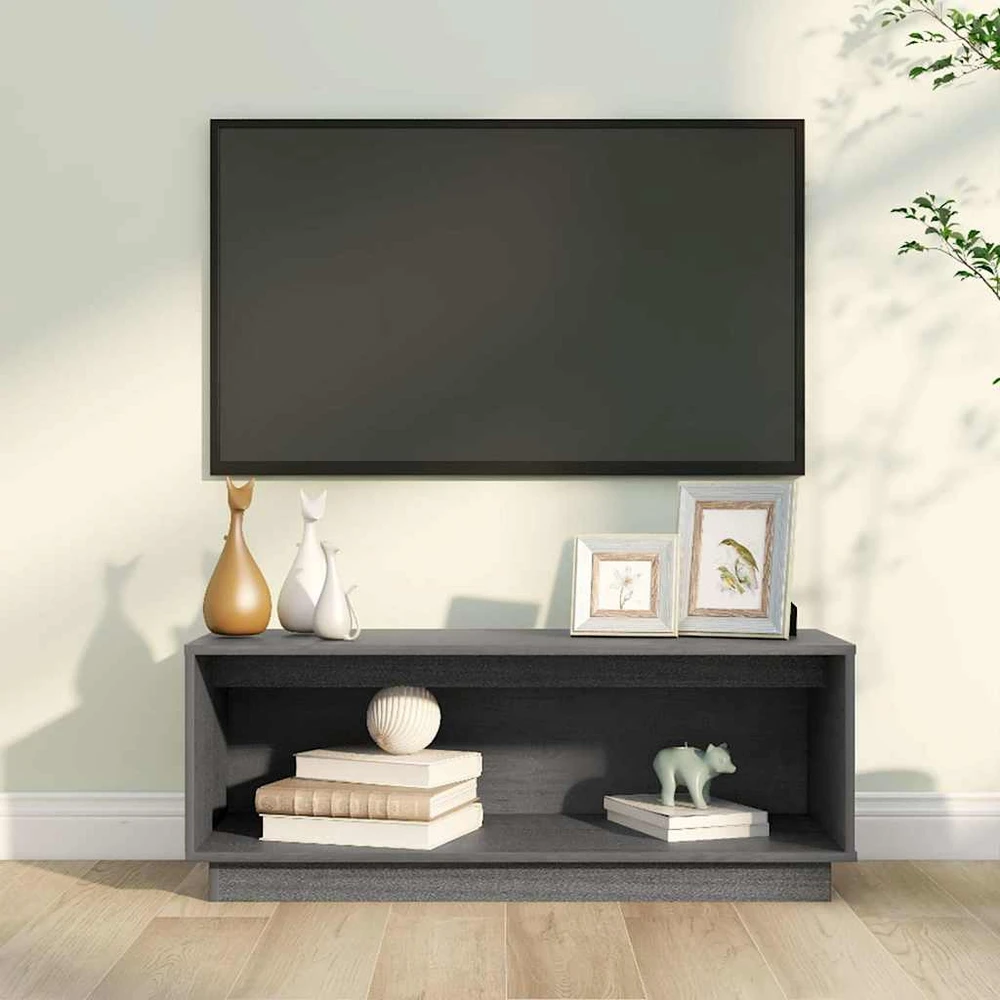 TV staliukas Televizoriaus spintelė, pilka, 90x35x35cm, pušies masyvas