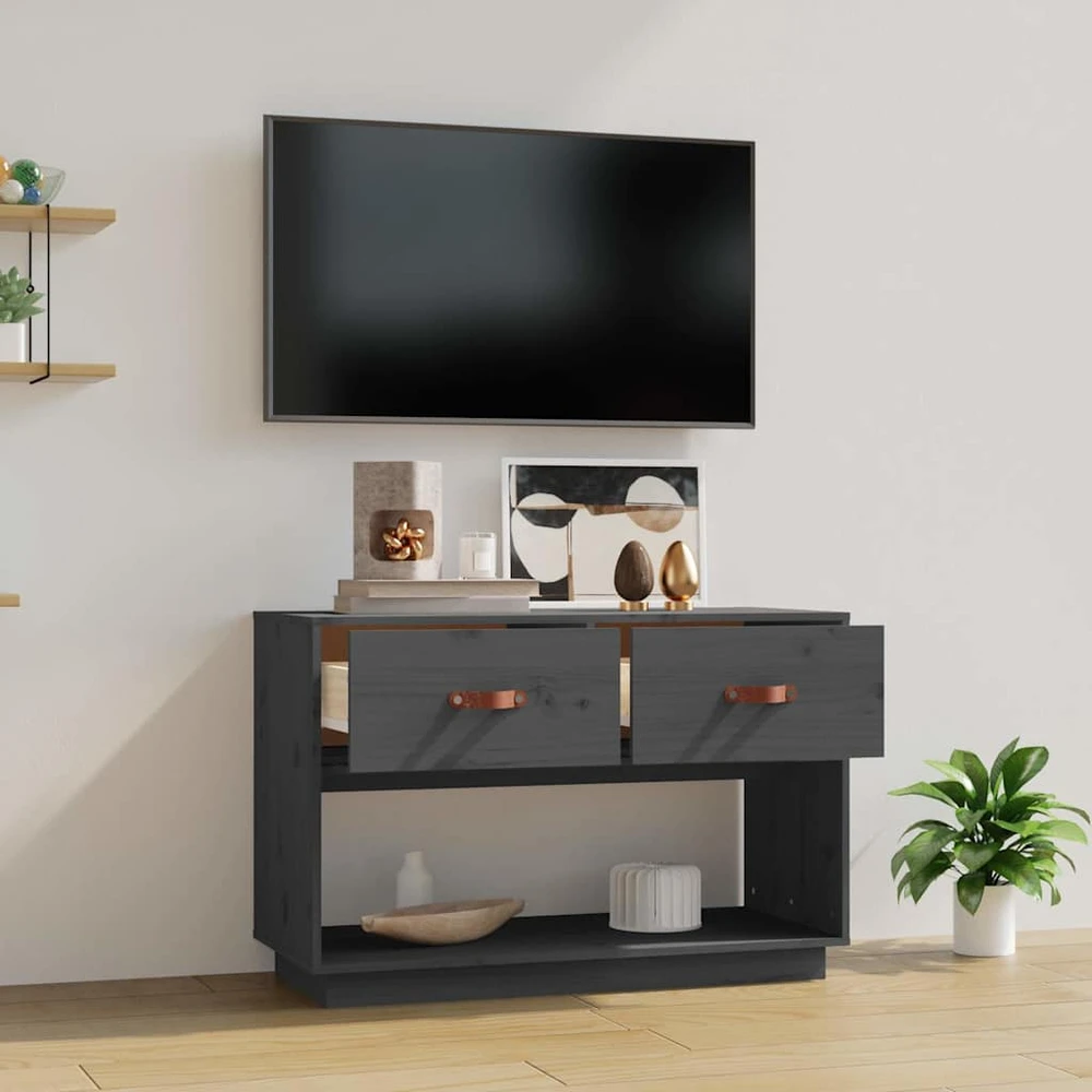 TV staliukas Televizoriaus spintelė, pilka, 90x40x60cm, pušies masyvas