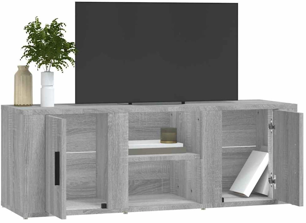 TV staliukas Televizoriaus spintelė, pilka ąžuolo, 100x31,5x35cm, mediena