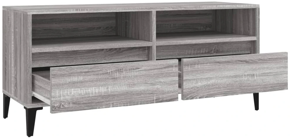 TV staliukas Televizoriaus spintelė, pilka ąžuolo, 100x34,5x44,5cm, mediena