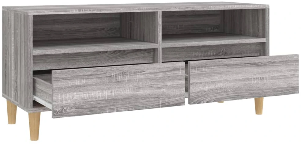 TV staliukas Televizoriaus spintelė, pilka ąžuolo, 100x34,5x44,5cm, mediena