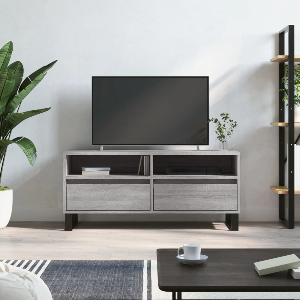 TV staliukas Televizoriaus spintelė, pilka ąžuolo, 100x34,5x44,5cm, mediena