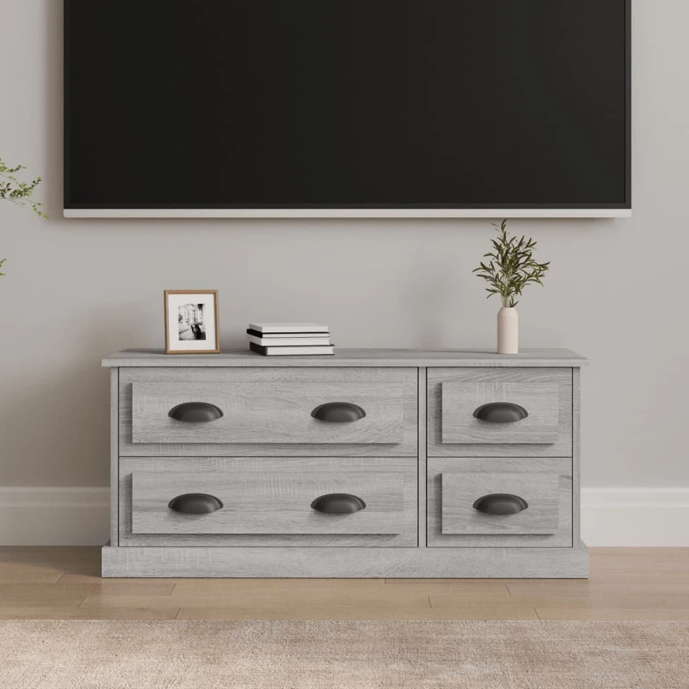 TV staliukas Televizoriaus spintelė, pilka ąžuolo, 100x35,5x45cm, mediena