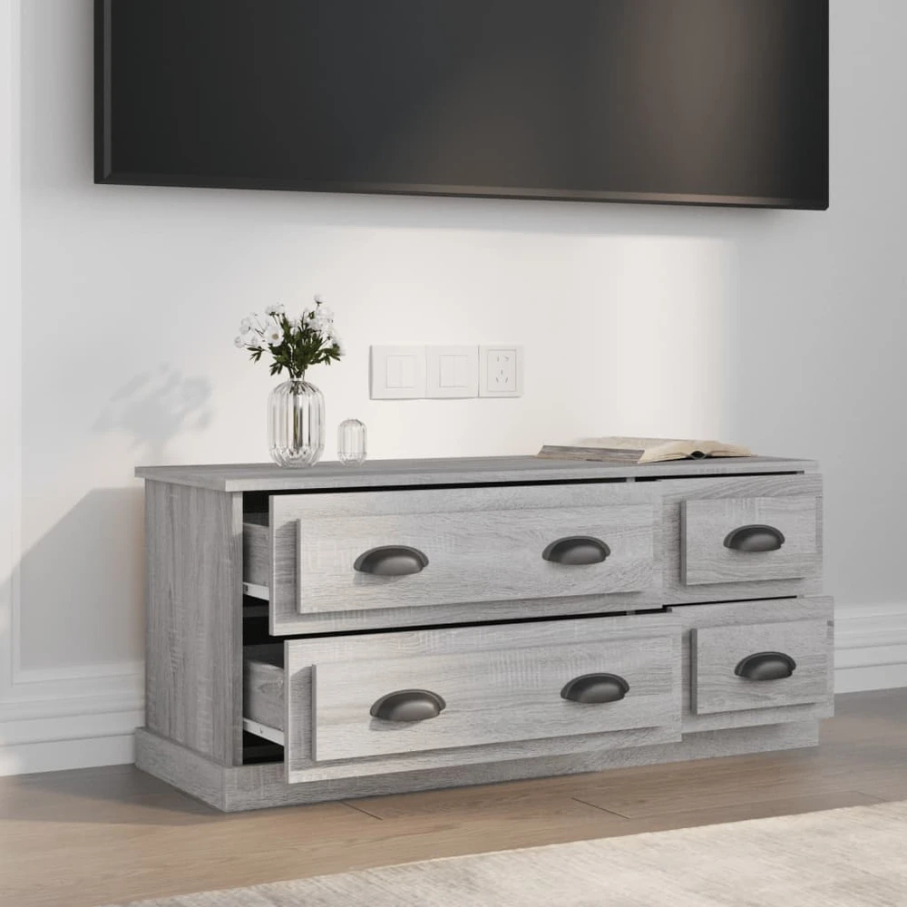 TV staliukas Televizoriaus spintelė, pilka ąžuolo, 100x35,5x45cm, mediena