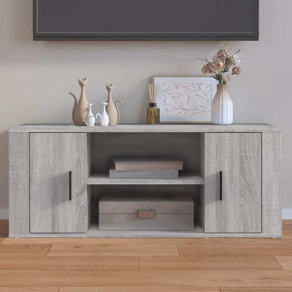 TV staliukas Televizoriaus spintelė, pilka ąžuolo, 100x35x40cm, mediena