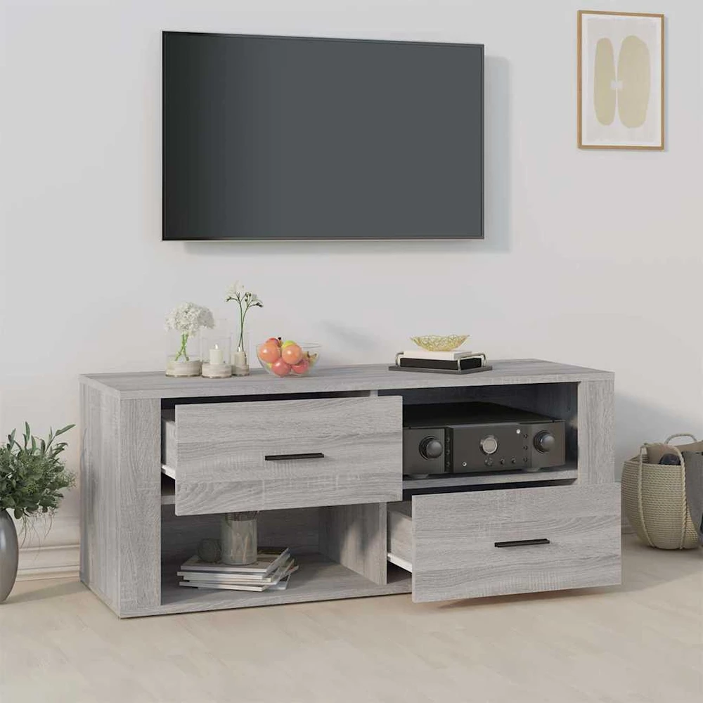 TV staliukas Televizoriaus spintelė, pilka ąžuolo, 100x35x40cm, mediena