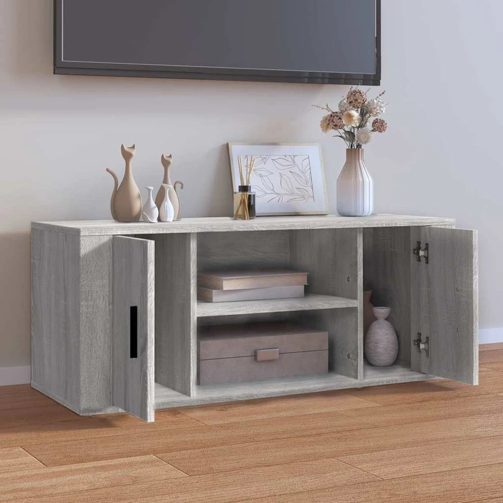 TV staliukas Televizoriaus spintelė, pilka ąžuolo, 100x35x40cm, mediena