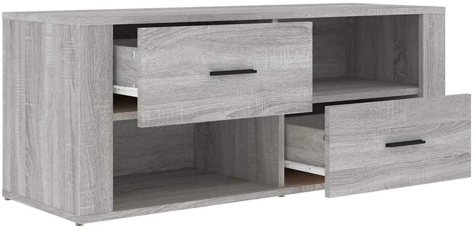 TV staliukas Televizoriaus spintelė, pilka ąžuolo, 100x35x40cm, mediena