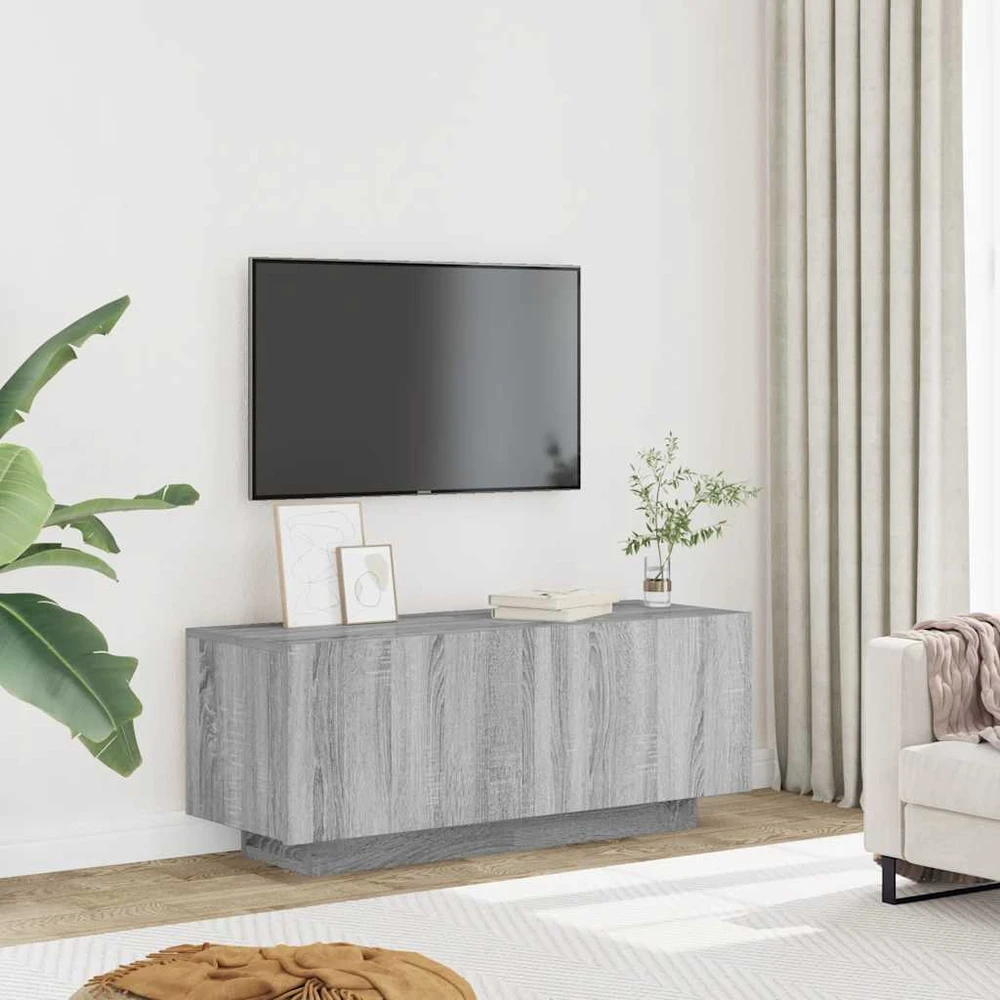 TV staliukas Televizoriaus spintelė, pilka ąžuolo, 100x35x40cm, mediena