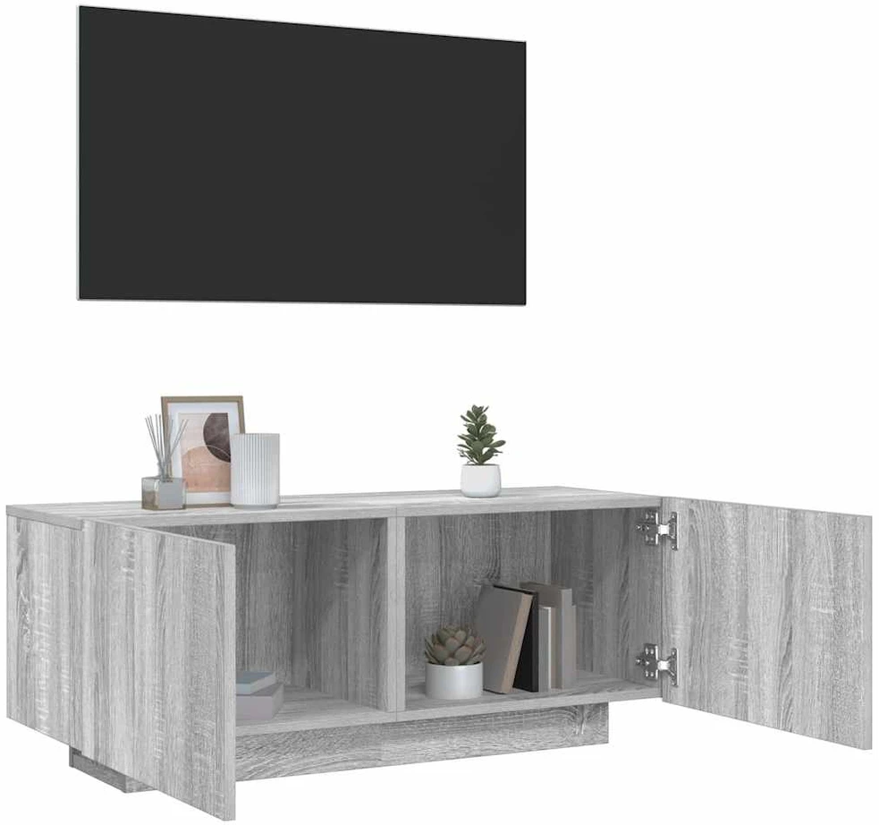TV staliukas Televizoriaus spintelė, pilka ąžuolo, 100x35x40cm, mediena
