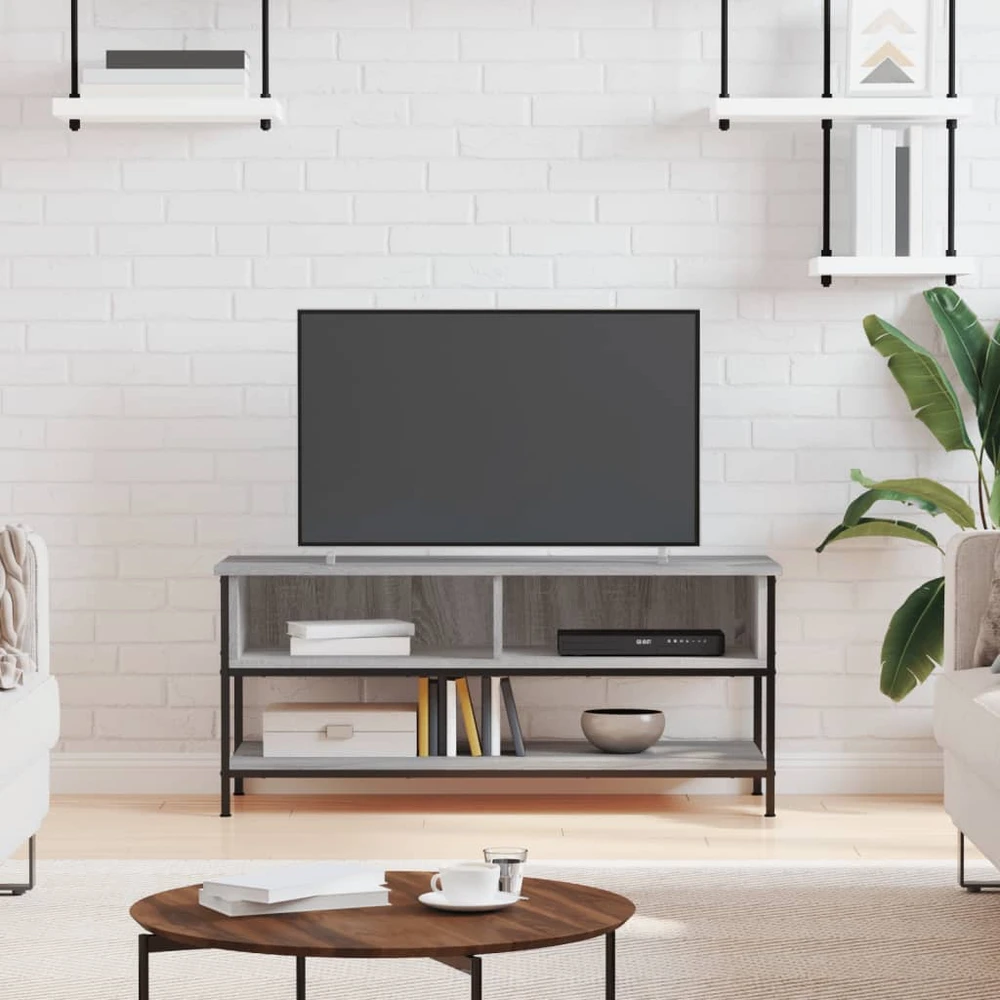 TV staliukas Televizoriaus spintelė, pilka ąžuolo, 100x35x45cm, mediena