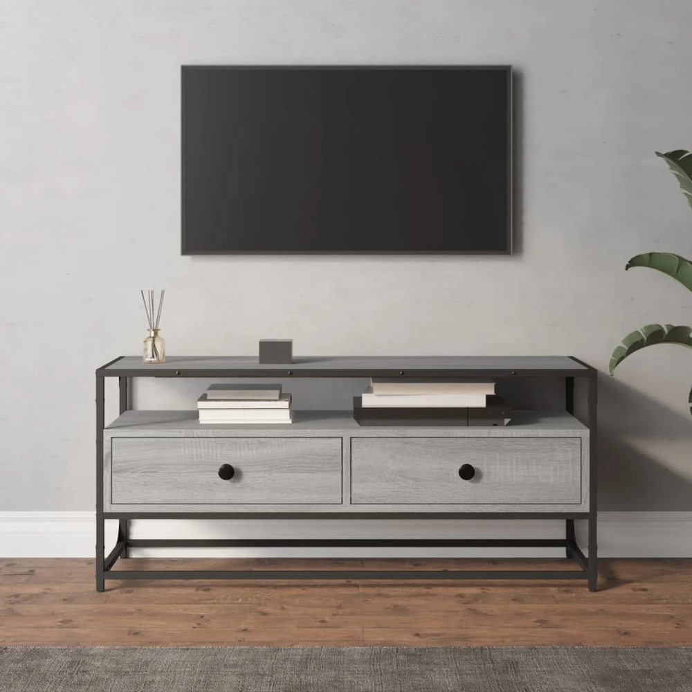 TV staliukas Televizoriaus spintelė, pilka ąžuolo, 100x35x45cm, mediena