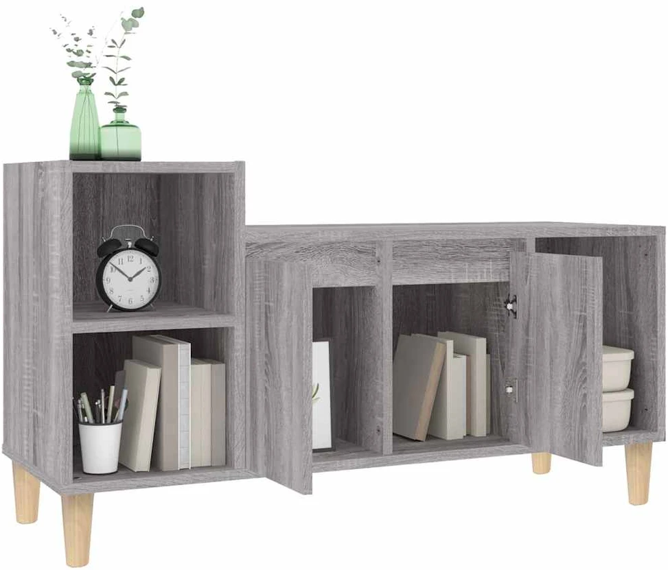 TV staliukas Televizoriaus spintelė, pilka ąžuolo, 100x35x55cm, mediena