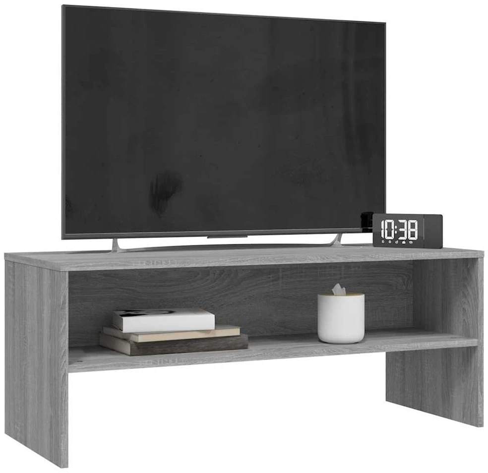 TV staliukas Televizoriaus spintelė, pilka ąžuolo, 100x40x40cm, mediena