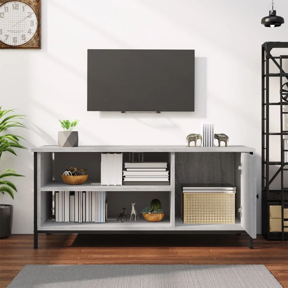 TV staliukas Televizoriaus spintelė, pilka ąžuolo, 100x40x45cm, mediena