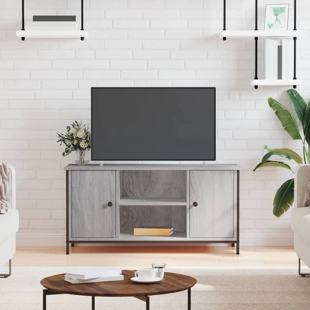 TV staliukas Televizoriaus spintelė, pilka ąžuolo, 100x40x50cm, mediena