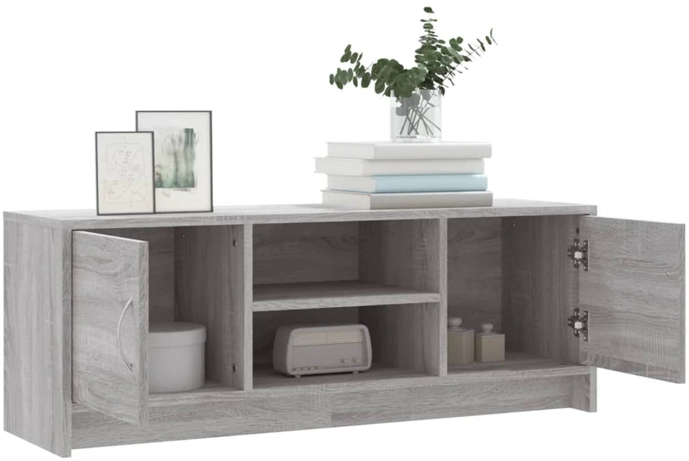 TV staliukas Televizoriaus spintelė, pilka ąžuolo, 102x30x37,5cm, mediena