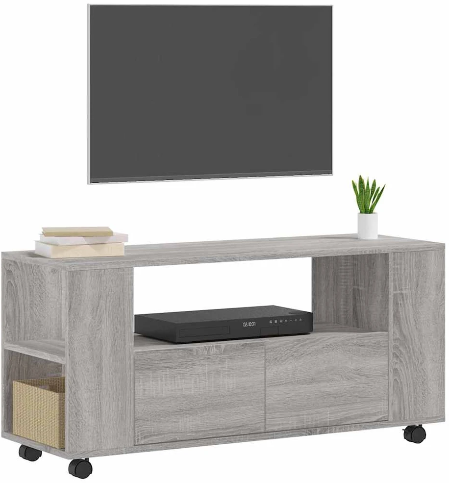 TV staliukas Televizoriaus spintelė, pilka ąžuolo, 102x34,5x43cm, mediena