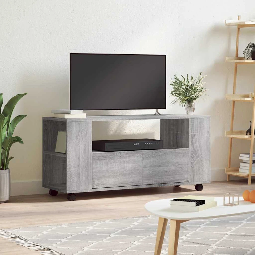 TV staliukas Televizoriaus spintelė, pilka ąžuolo, 102x34,5x43cm, mediena