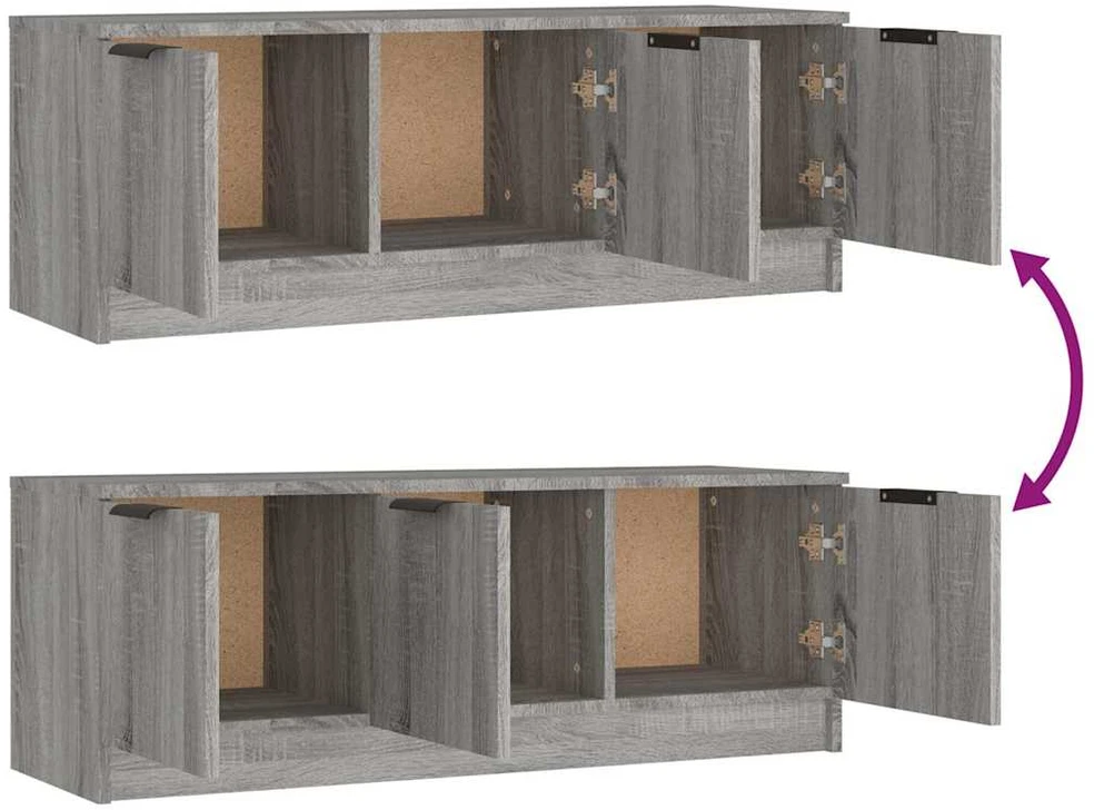 TV staliukas Televizoriaus spintelė, pilka ąžuolo, 102x35x36,5cm, mediena