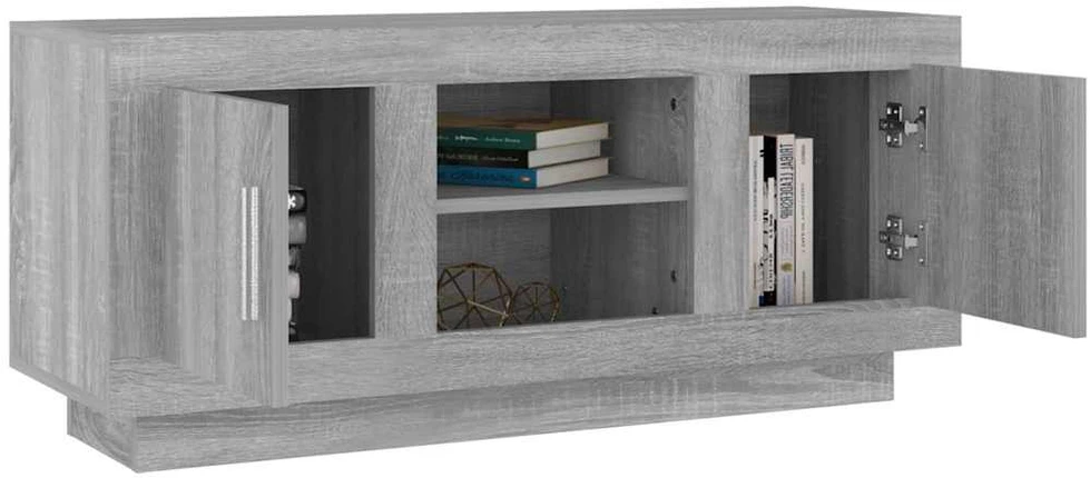 TV staliukas Televizoriaus spintelė, pilka ąžuolo, 102x35x45cm, mediena