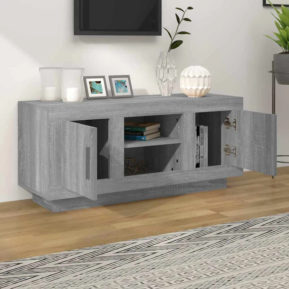 TV staliukas Televizoriaus spintelė, pilka ąžuolo, 102x35x45cm, mediena
