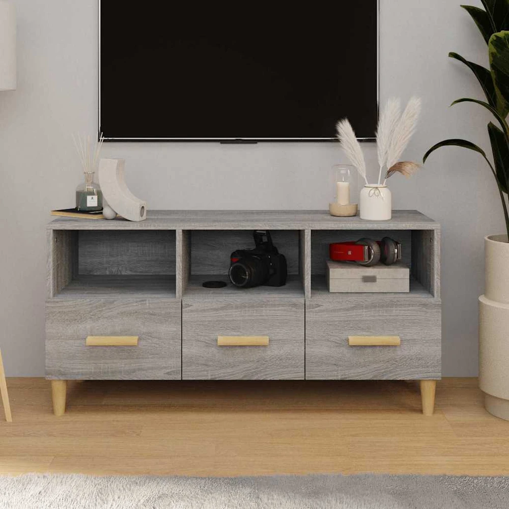 TV staliukas Televizoriaus spintelė, pilka ąžuolo, 102x36x50cm, mediena