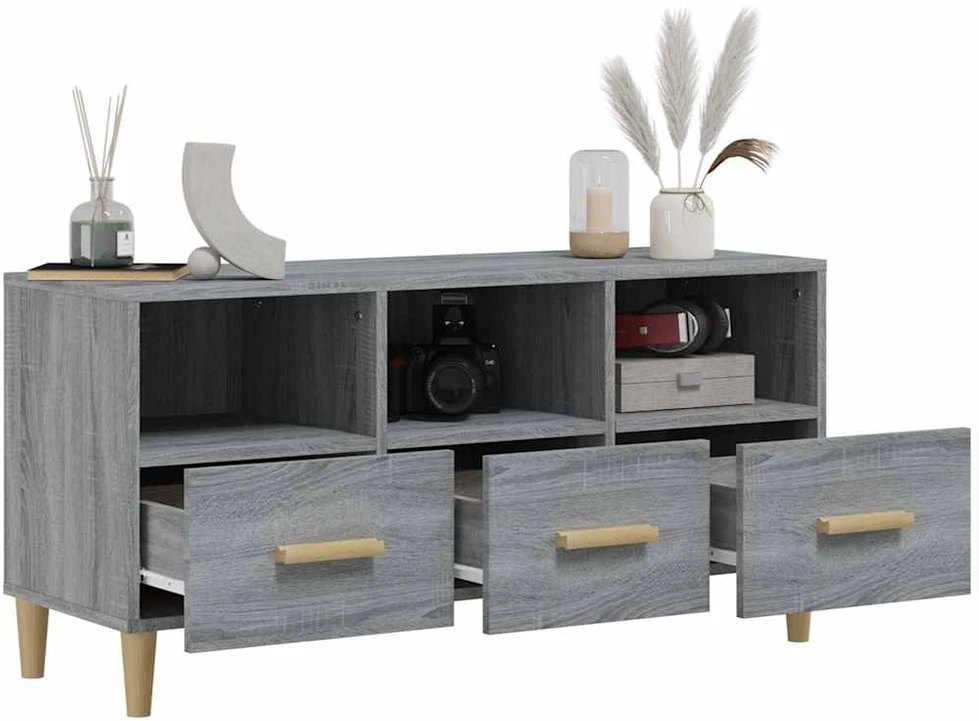 TV staliukas Televizoriaus spintelė, pilka ąžuolo, 102x36x50cm, mediena