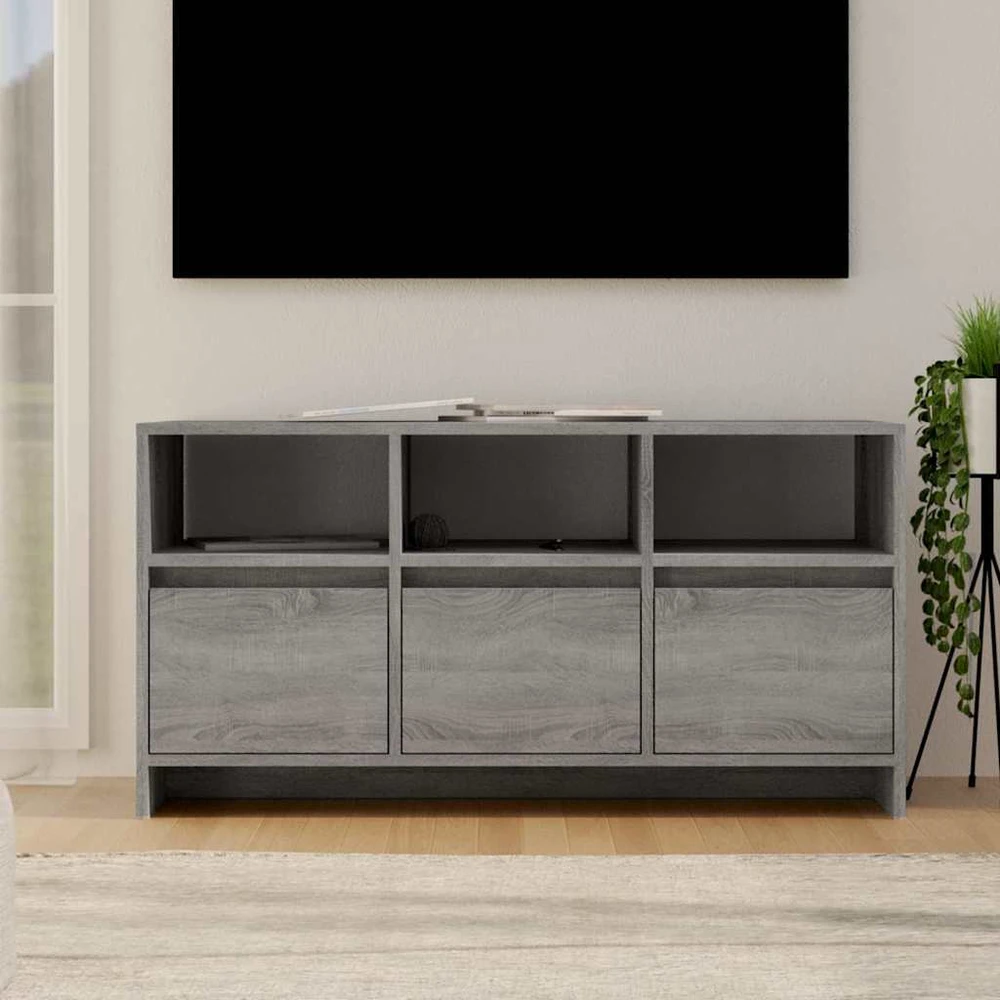 TV staliukas Televizoriaus spintelė, pilka ąžuolo, 102x37,5x52,5cm, MDP