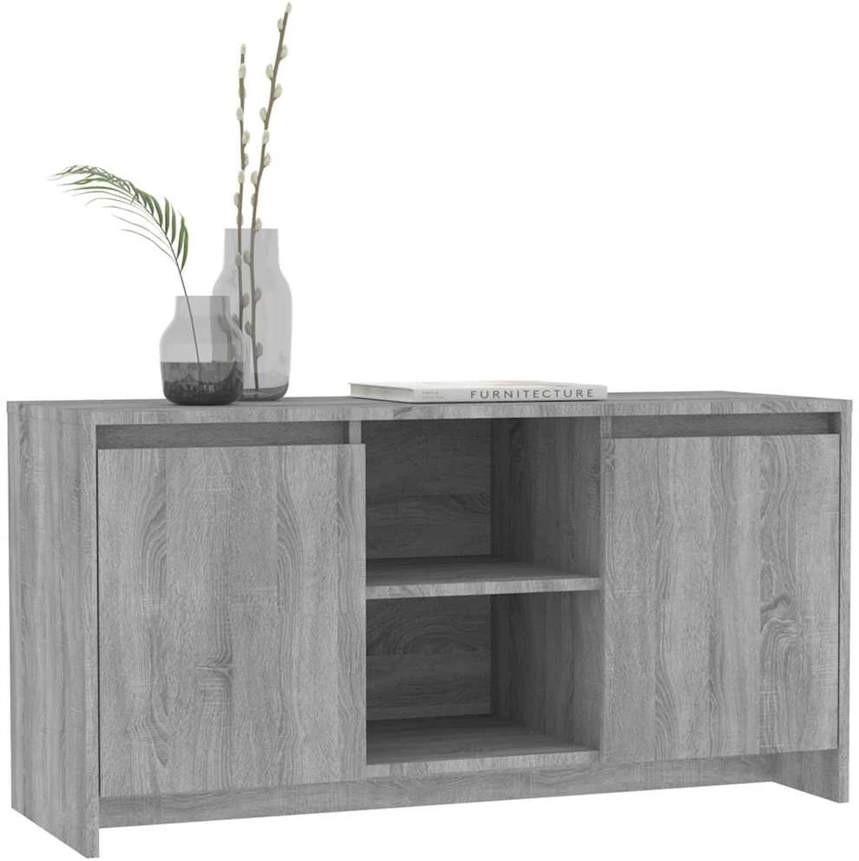TV staliukas Televizoriaus spintelė, pilka ąžuolo, 102x37,5x52,5cm, mediena