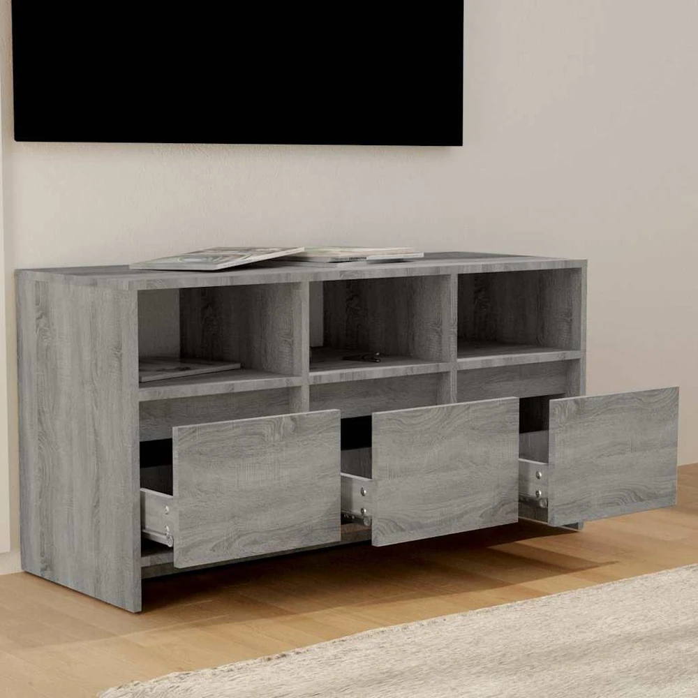 TV staliukas Televizoriaus spintelė, pilka ąžuolo, 102x37,5x52,5cm, MDP