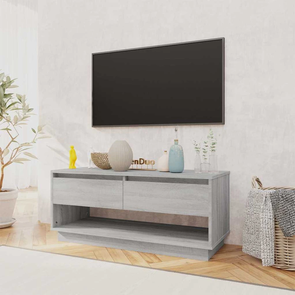 TV staliukas Televizoriaus spintelė, pilka ąžuolo, 102x41x44cm, mediena