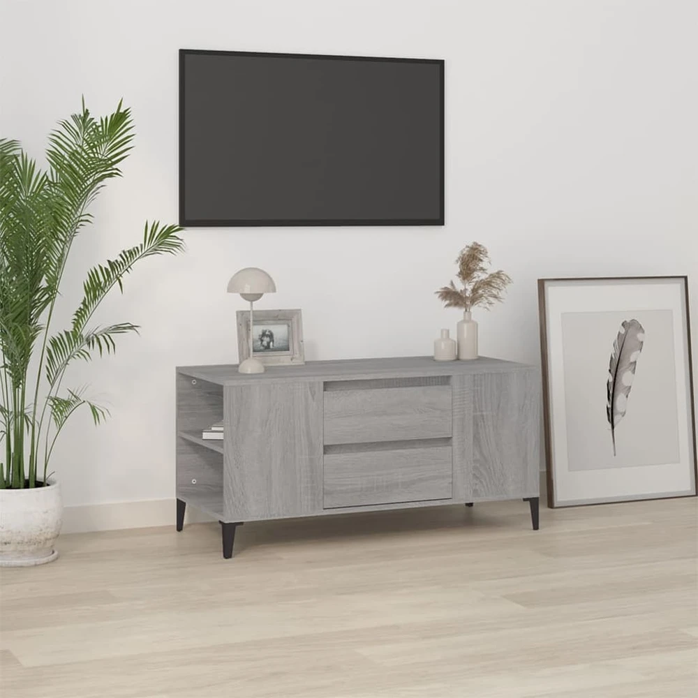 TV staliukas Televizoriaus spintelė, pilka ąžuolo, 102x44,5x50cm, mediena